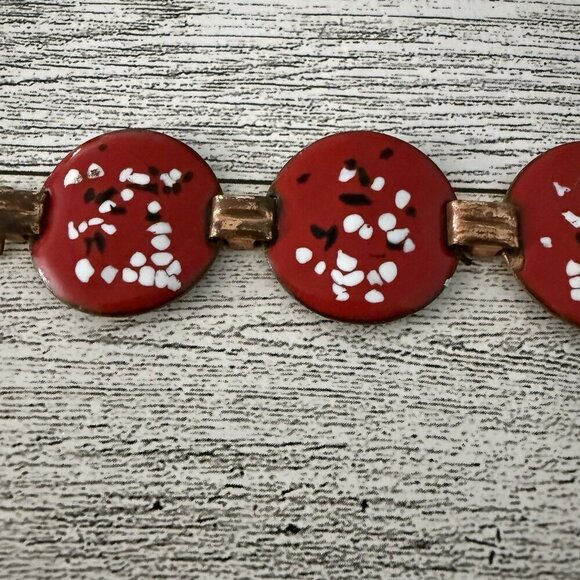 Enamel Bracelet Mid Century Modern Vintage Copper Modernist Artisan Retro MCM - Picture 2 of 5
